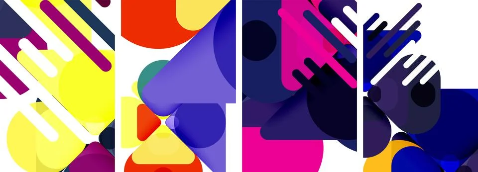 Geometric elements abstract backgrounds for wallpaper, business card, cover Stock Illustration