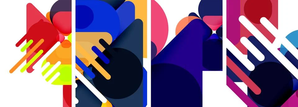 Geometric elements abstract backgrounds for wallpaper, business card, cover Stock Illustration