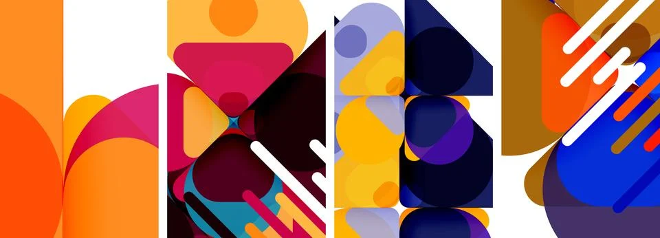 Geometric elements abstract backgrounds for wallpaper, business card, cover Stock Illustration