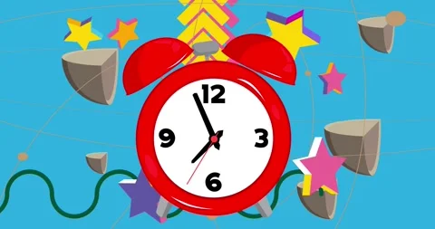 Geometric elements with Alarm Clock Stock Footage 311902832