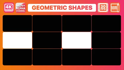 Geometric Elements and Transitions Pack Stock Footage 130740211