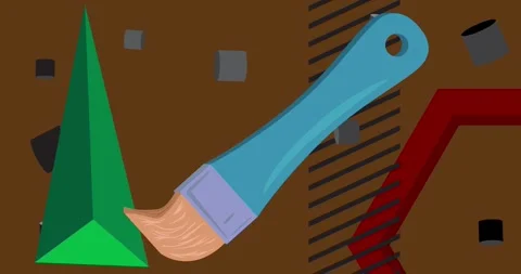 Geometric elements with Brush 스톡 동영상 330036152