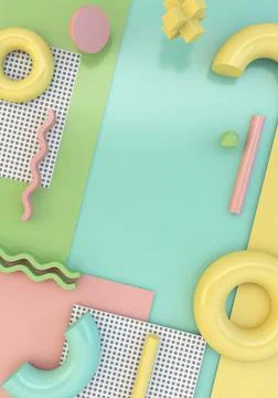 Geometric elements colorful retro background Stockillustratie