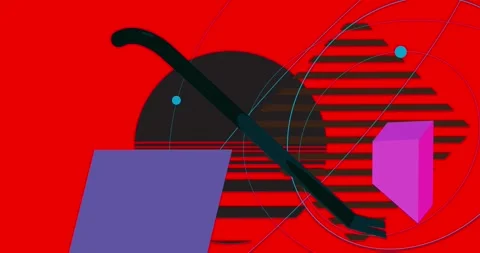 Geometric elements with Crowbar Stock Footage 310216438