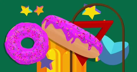 Geometric elements with Doughnut video Stock Footage 313284913