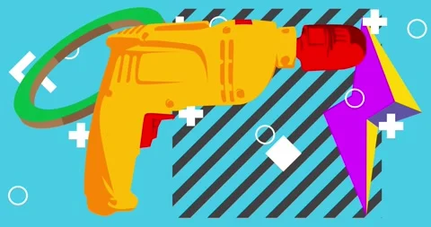 Geometric elements with Drill video 스톡 동영상 332637423