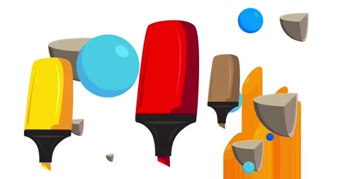 Geometric elements with Felt Tip Pen video Stock Footage 329142998