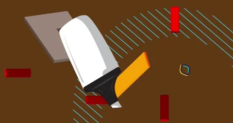 Geometric elements with Felt Tip Pen Stock Footage 329142999