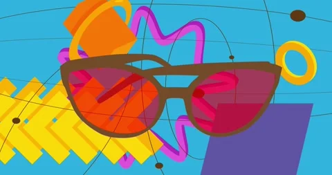 Geometric elements with Glasses Video Stock Footage 311999252