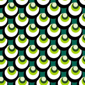 Geometric elements on a green background seamless pattern Stock Illustration