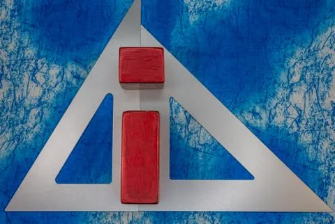 Geometric elements on a light blue background Foto stock