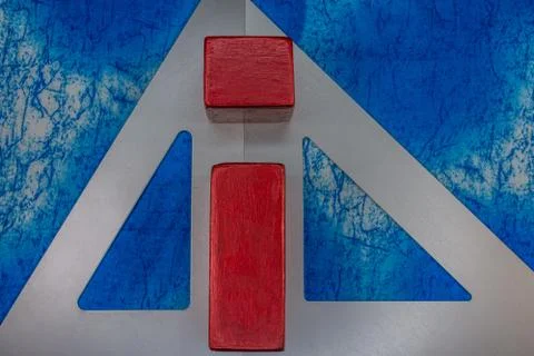 Geometric elements on a light blue background 스톡 사진