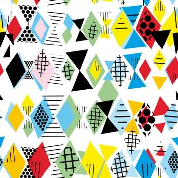 Geometric elements Memphis Postmodern Retro fashion style 80-90s. asymmetrica 스톡 일러스트