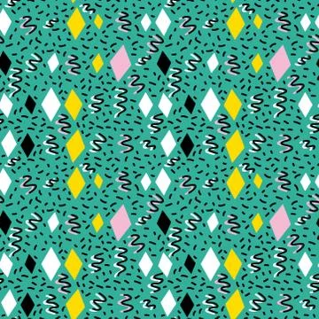 Geometric elements Memphis Postmodern Retro fashion style 80-90s. asymmetrica 库存插图