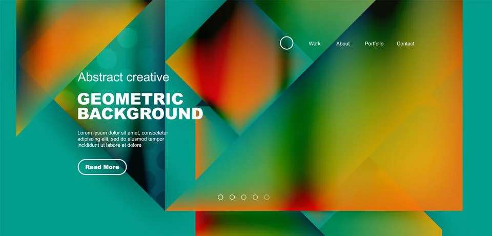 Geometric elements - squares and triangles composition background. Illustrazione stock