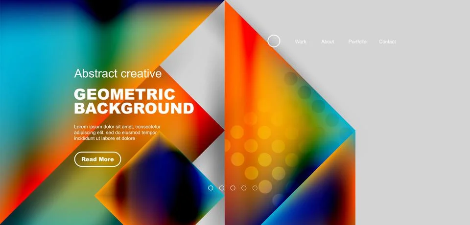 Geometric elements - squares and triangles composition background. Illustrazione stock