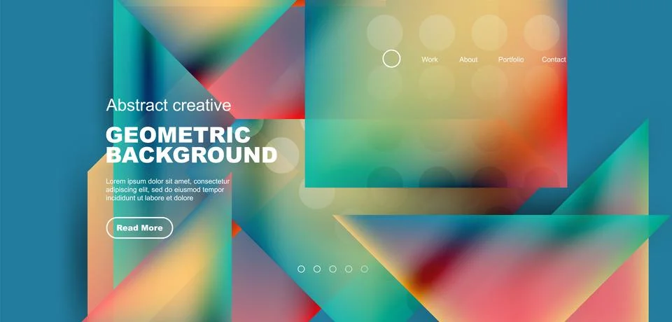 Geometric elements - squares and triangles composition background. Stock Illustration