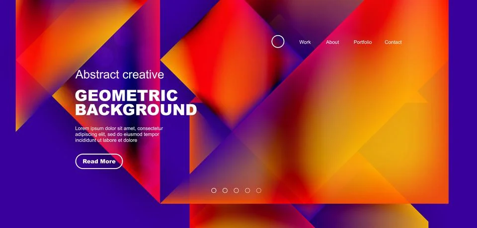 Geometric elements - squares and triangles composition background. Illustrazione stock