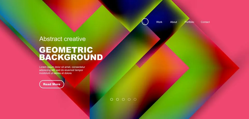 Geometric elements - squares and triangles composition background. Illustrazione stock