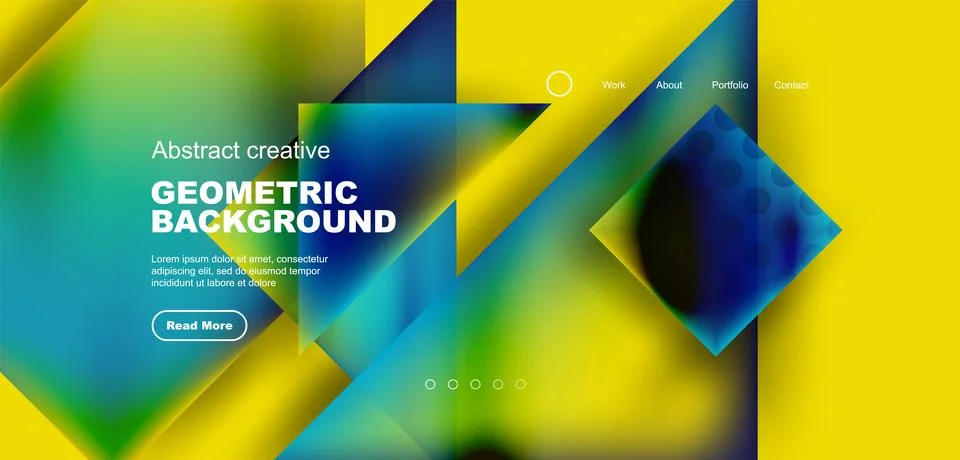 Geometric elements - squares and triangles composition background. Illustrazione stock