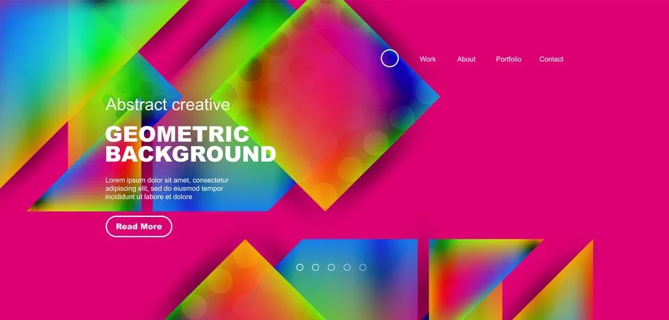 Geometric elements - squares and triangles composition background. Illustrazione stock