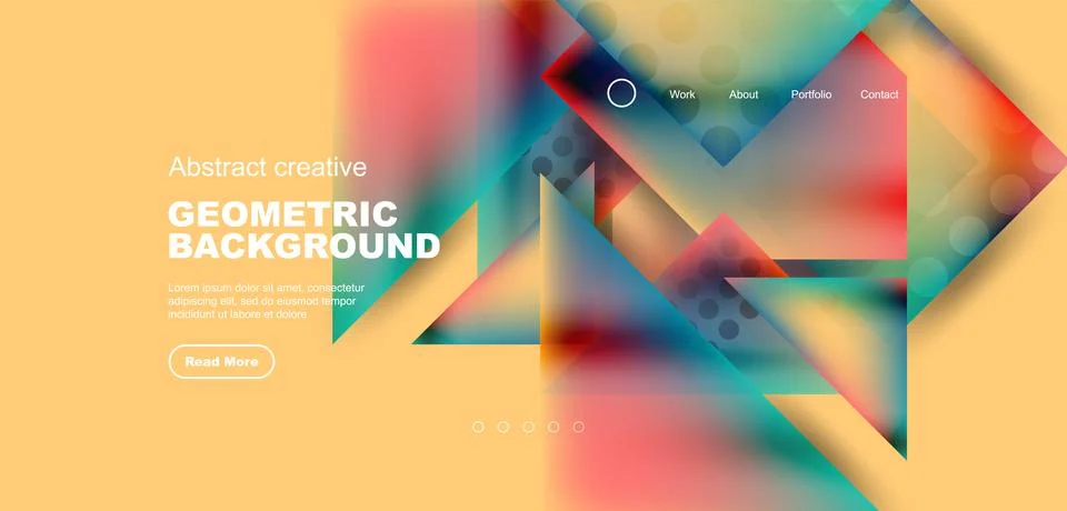 Geometric elements - squares and triangles composition background. Illustrazione stock