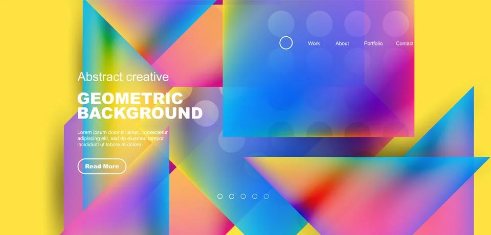 Geometric elements - squares and triangles composition background. Stock Illustration