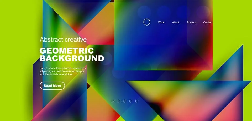 Geometric elements - squares and triangles composition background. Illustrazione stock