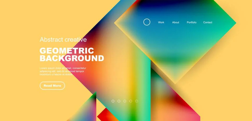 Geometric elements - squares and triangles composition background. Illustrazione stock