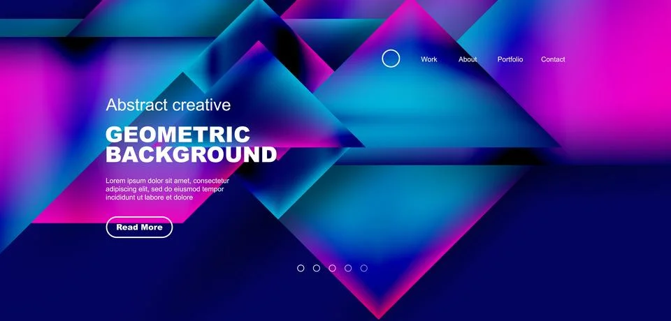 Geometric elements - squares and triangles composition background. Illustrazione stock