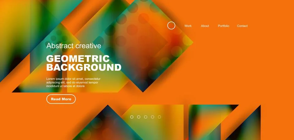 Geometric elements - squares and triangles composition background. Illustrazione stock