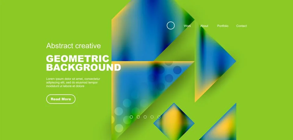 Geometric elements - squares and triangles composition background. Illustrazione stock