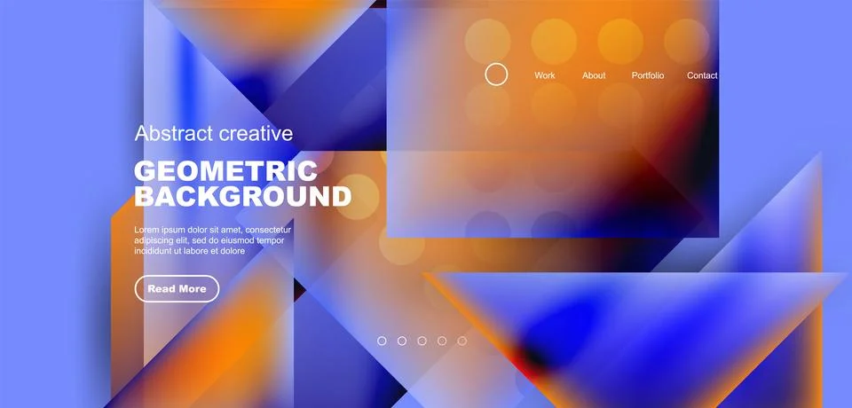 Geometric elements - squares and triangles composition background. Illustrazione stock