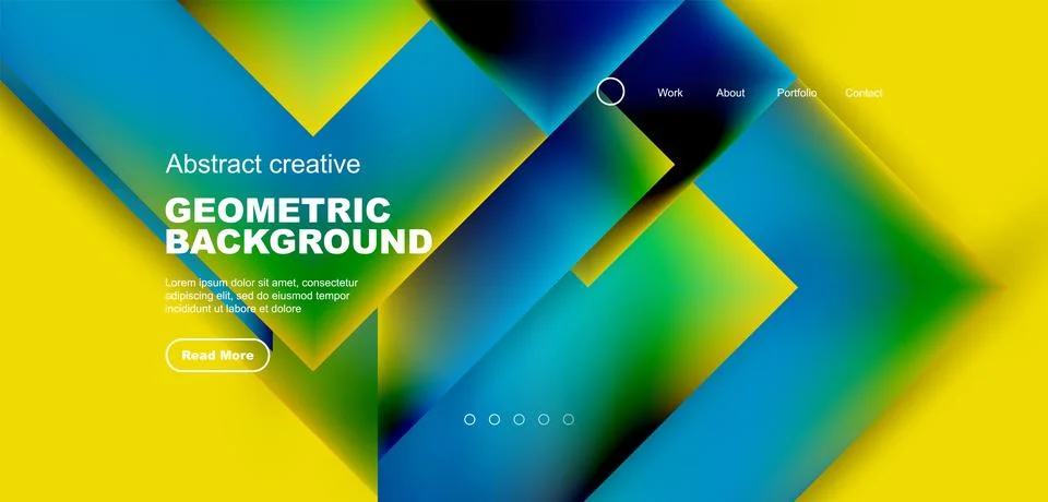 Geometric elements - squares and triangles composition background. Illustrazione stock