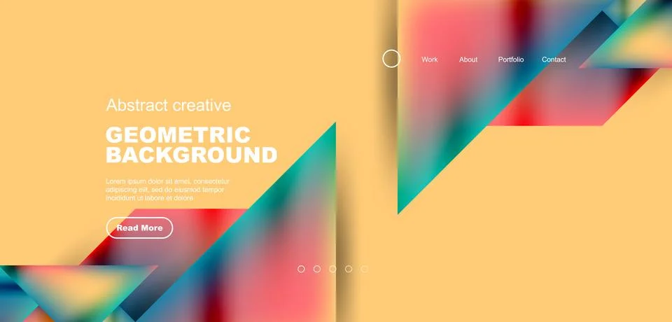 Geometric elements - squares and triangles composition background. Illustrazione stock