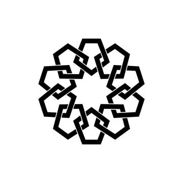 Geometric emblem template design with overlapping elements. Islamic motif Stock Illustration