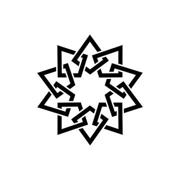 Geometric emblem template design overlapping elements Islamic motif, Celtic knot Illustrazione stock