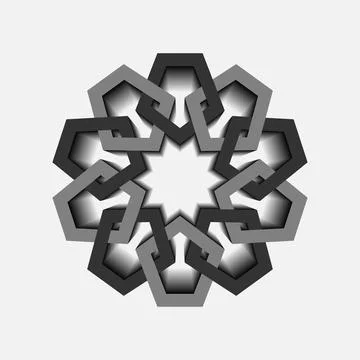 Geometric emblem template design with overlapping elements. Islamic motif Stock Illustration