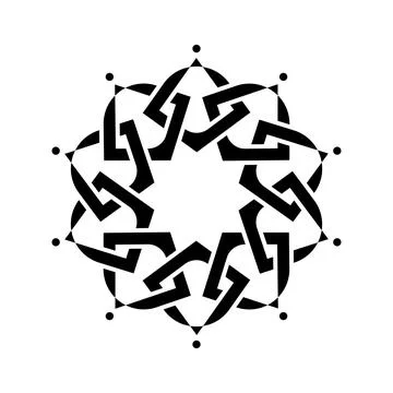 Geometric emblem template design with overlapping elements. Islamic motif Celtic Illustrazione stock