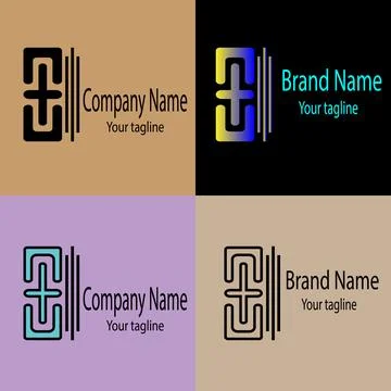 Geometric Enclosed logo design Stock Illustration