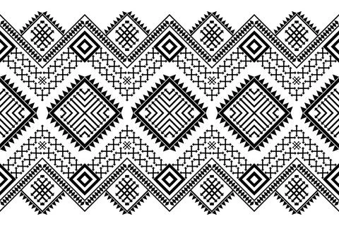 Geometric ethnic fabric pattern Stock Illustration