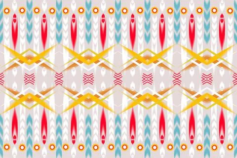 Geometric ethnic ikat fabric pattern Stock Illustration