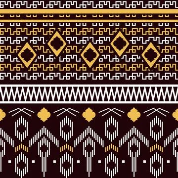 Geometric ethnic motif pattern design Stock Illustration