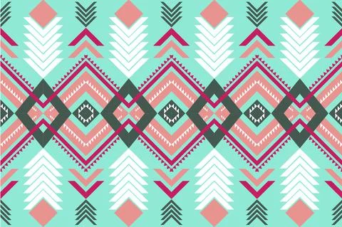Geometric ethnic motif seamless pattern vector Stock Illustration