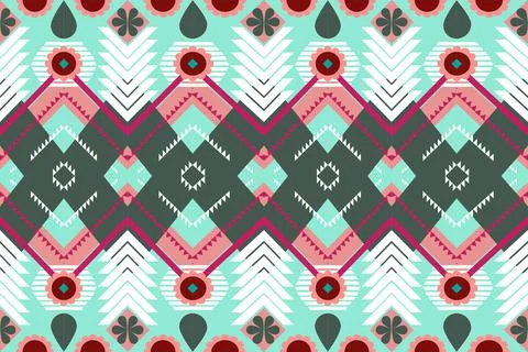 Geometric ethnic natural seamless pattern vector Stock Illustration