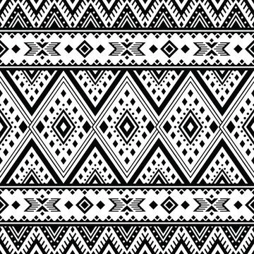 Geometric ethnic oriental pattern traditional. Aztec style embroidery abstract. Stock Illustration