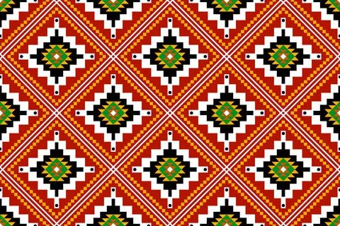 Geometric ethnic oriental seamless pattern traditional Design for background イラスト素材