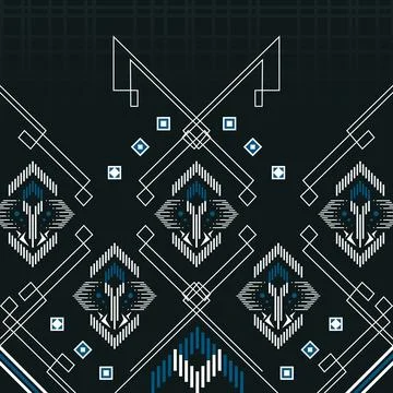 Geometric ethnic pattern carpet design Illustrazione stock