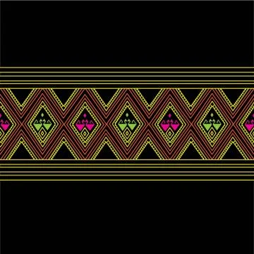 Geometric Ethnic pattern design for background or wallpaper. Stock Illustration