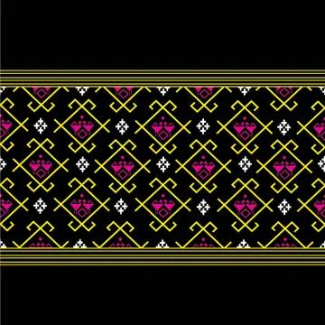 Geometric Ethnic pattern design for background or wallpaper. Stock Illustration